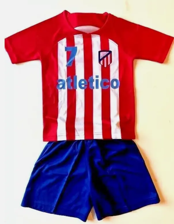 MAILLOT SHORT FOOT ATLETICO MADRID ENFANT FLOCAGE GRIEZMANN DU 4 AU 14 ANS