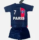 MAILLOT SHORT FOOT PARIS BLEU ENFANT MBAPPE DU 4 AU 14 ANS