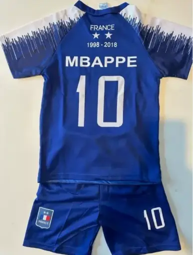 MAILLOT ET SHORT FOOT FRANCE ENFANT MBAPPE DU 4 AU 14 ANS